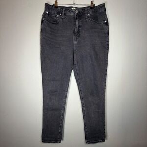 Madewell Curvy Perfect Vintage Jean High Rise Tapered Faded Black NA899 Size 31T